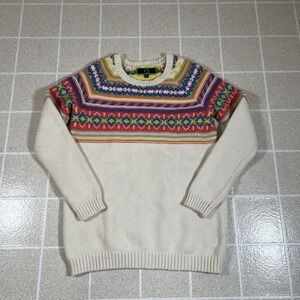 C Wonder Pullover‎ Knit Sweater size M Multicolor Preppy Pattern Vintage